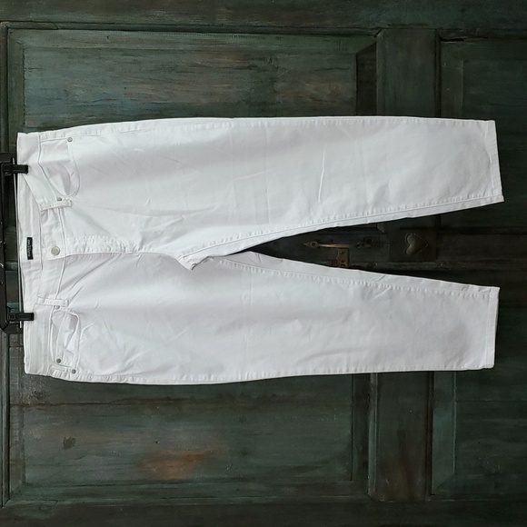 Eileen Fisher Women's Organic Cotton Stretch Denim Pant (Petite) in White - Picture 2 of 10